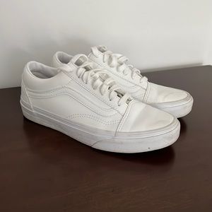 Vans white leather size 6.5